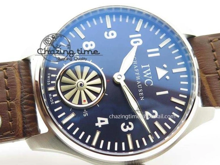 MIROTIME 0105 Reliable Big Pilot “Markus Buhler” IW5003 Turbine V6F Best Edition Blue Dial On Leather Strap A 7324